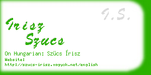 irisz szucs business card